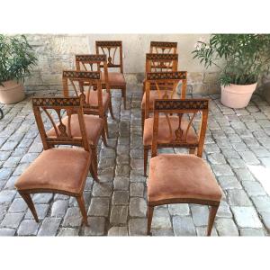 Suite Of 8 Italian Chairs From The Beginning XIX