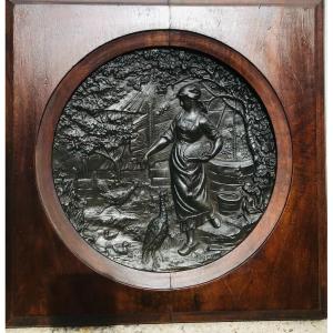 Bronze Medallion By Edouard Drouot