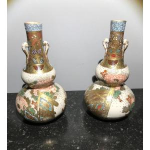 Deux Vases Satsuma Japon  XIXème