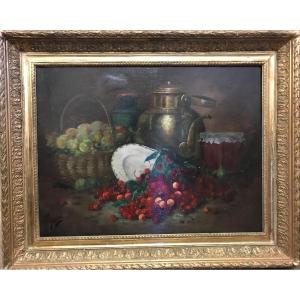 Still Life With Cherries By Jean-baptiste Gardel 