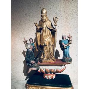 Bâton De Procession De Confrérie : Saint Nicolas XVIIe