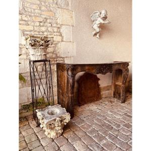 Chemineé En Noyer D’époque XVIII E