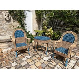 Salon De Jardin En Rotin D’époque 1900