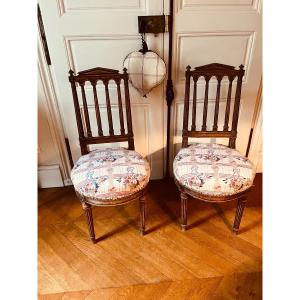 Paire De Chaises XVIIIe Attribuée à Jacob 