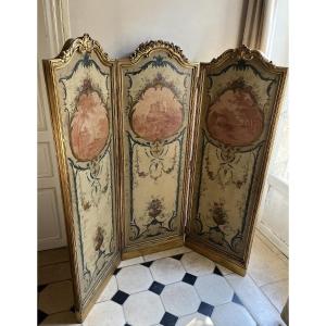 Paravent Trois Volets D’époque  XIXe