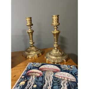 Pair Of Regency Period Bronze Candlesticks