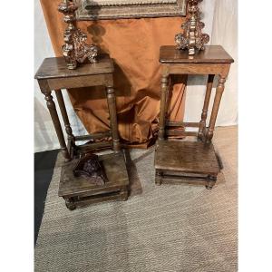 Paire de tabourets de chantres  d’époque XVIIe