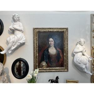 Paire d’anges en bois laqué XVIIe