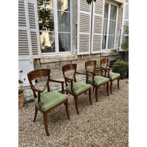 4 fauteuils au modèle d’époque Restauration 