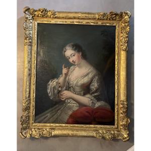 Portrait de la Marquise Jeanne Agnès Berthelot de Pleneuf