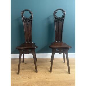 Maison Antoine Bastet - Pair Of Art Nouveau Chairs