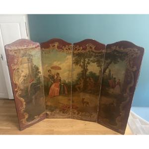 4-panel Folding Screen, Early 19th Century
