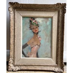 Jean Gabriel Domergue - huile sur panneau