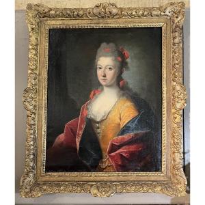 18th-century Portrait Of A Woman With A Red Ribbon 