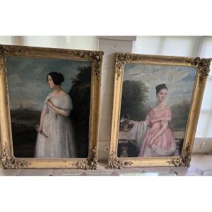 Pair Of High-quality Portraits Of Ladies
