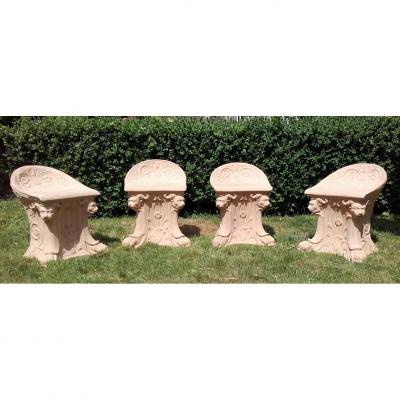 Art Nouveau Terra Cotta Seats