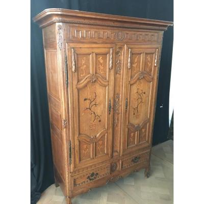 Armoire Lorraine En Chêne Blond - XVIIIème.