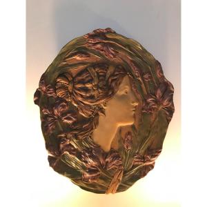 Art Nouveau Terracotta Medallion - Ernst Wahliss