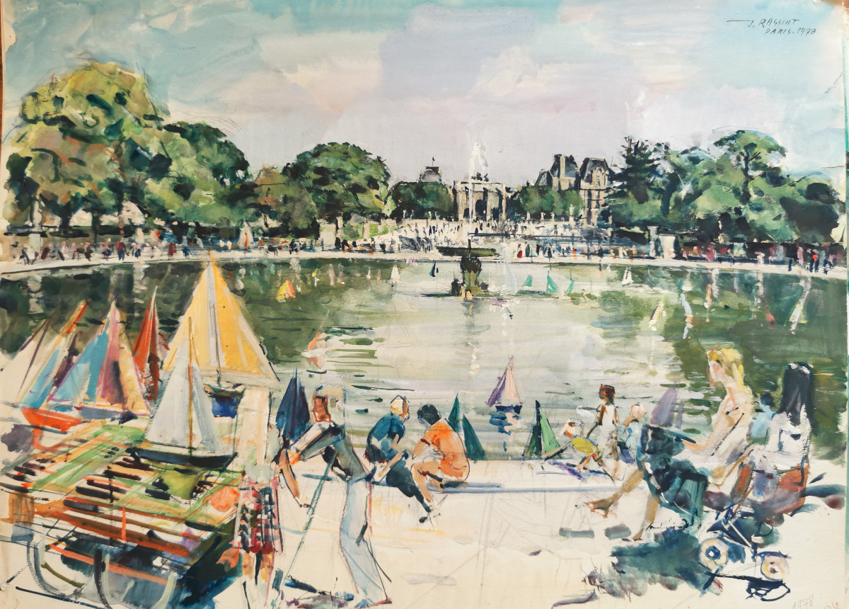 Rassiat James (1909-1998) The Pond Of The Tuileries Garden, Paris
