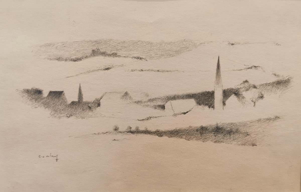 CSAKY Joseph Alexandre (1888 Szeged, Hongrie-  Paris France  1971) Paysage  dessin