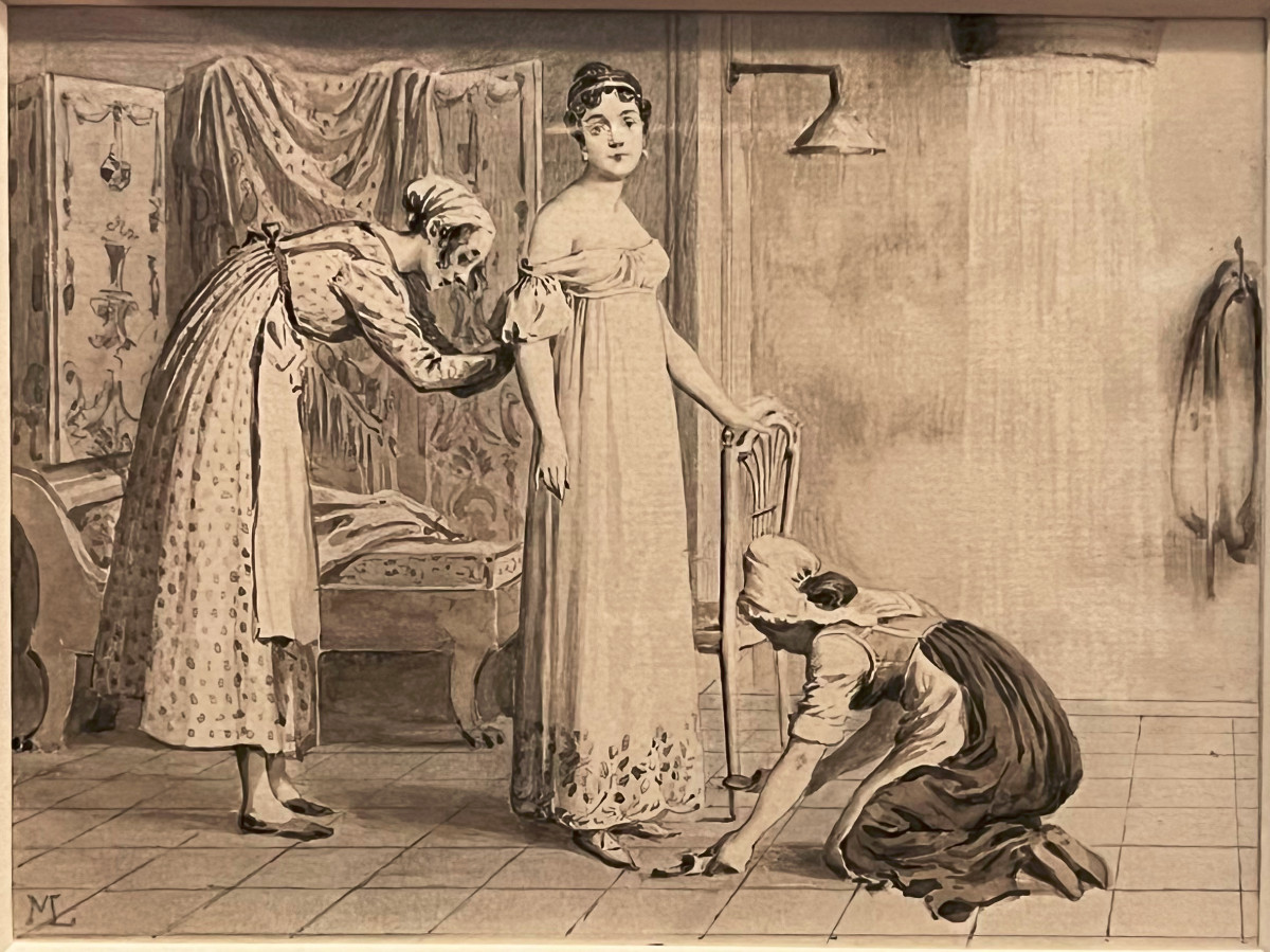 19th-century French School. Josephine De Beauharnais At The Aix-les-bains Thermal Baths.