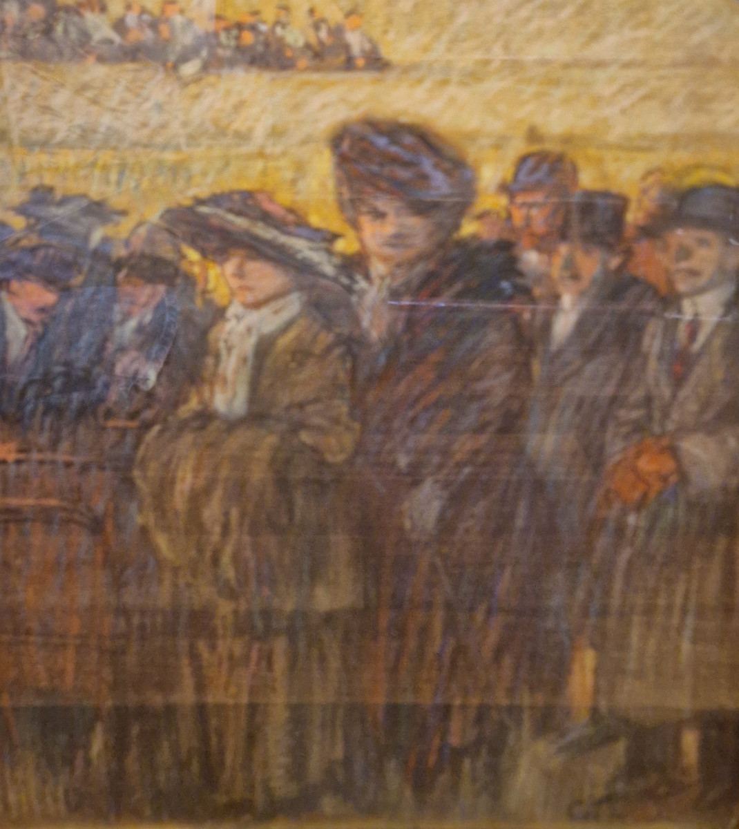 Fargeot Ferdinand (1880-1957) Pastel, Salle Rameau, Concert Exit-photo-2