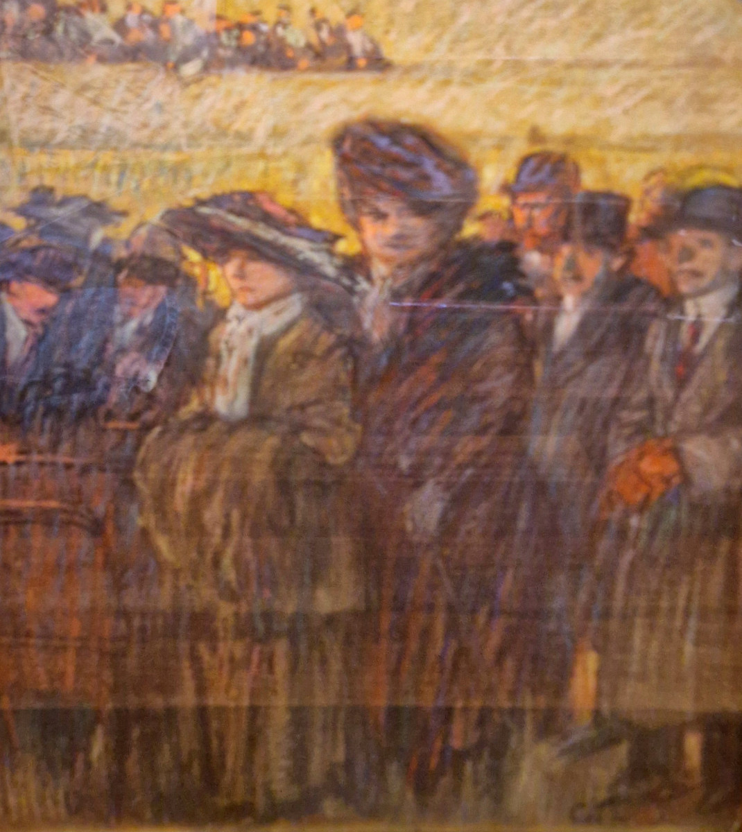 Fargeot Ferdinand (1880-1957) Pastel, Salle Rameau, Concert Exit