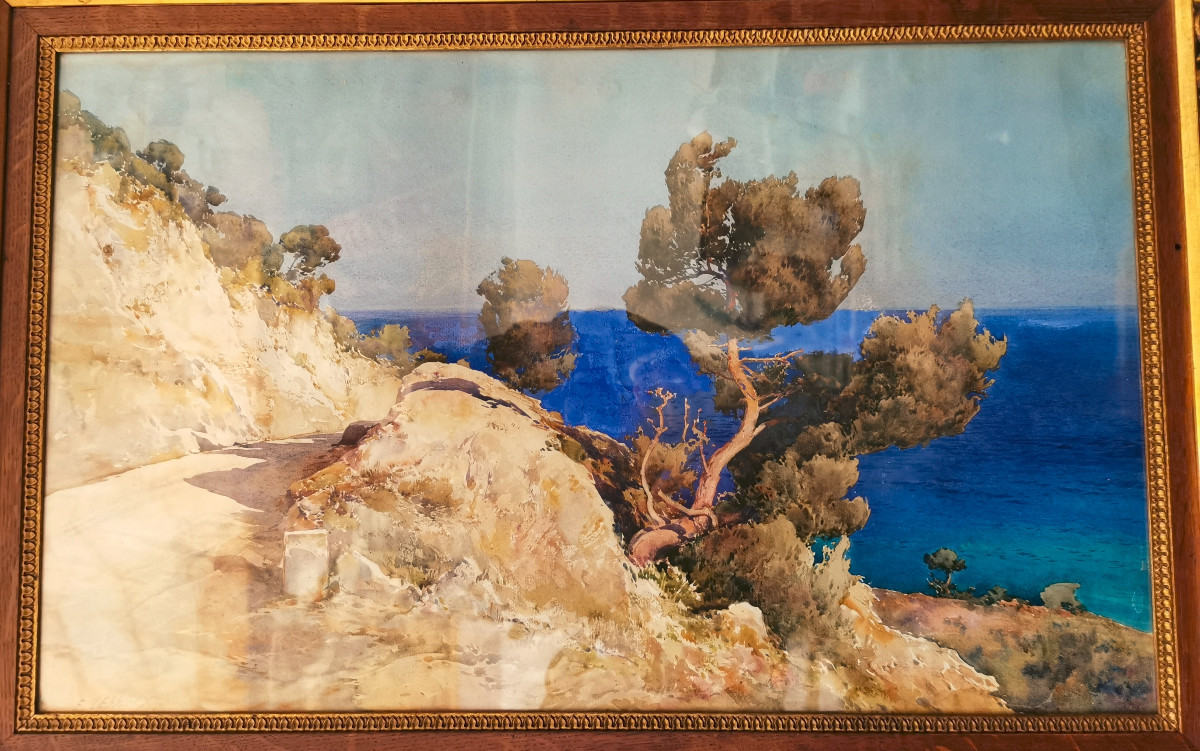 Lessieux Ernest (1848-1925) Seaside Along The Road To Menton-photo-2