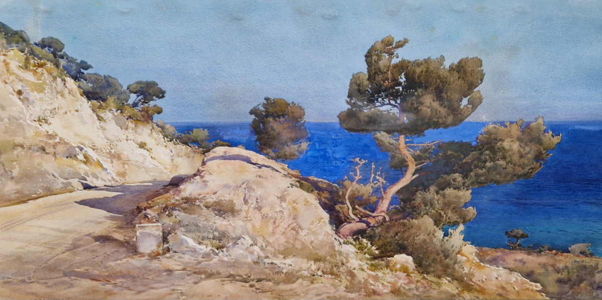 Lessieux Ernest (1848-1925) Seaside Along The Road To Menton