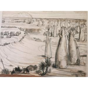 Maire André (1898-1984) Drawing: The Baobabs