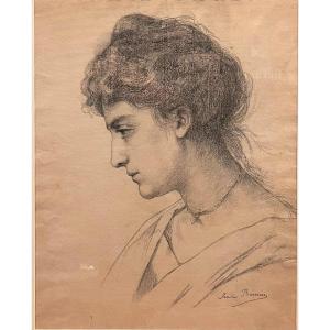 Benner Jean (1836 - 1906) Jeune Femme De Profil 