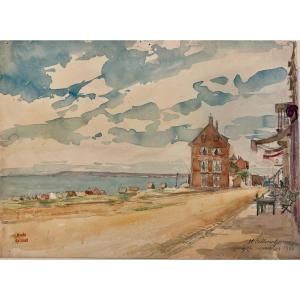 Collinet Henri-alexandre (1860-1905) Seaside In Calvados