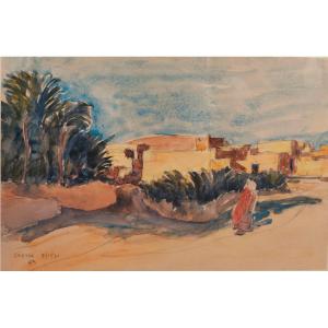 Chetma, Man Walking In The Landscape