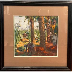 Martin Sauvaigo, Charles (1881–1970) 3 Scenes Of Farming In Africa