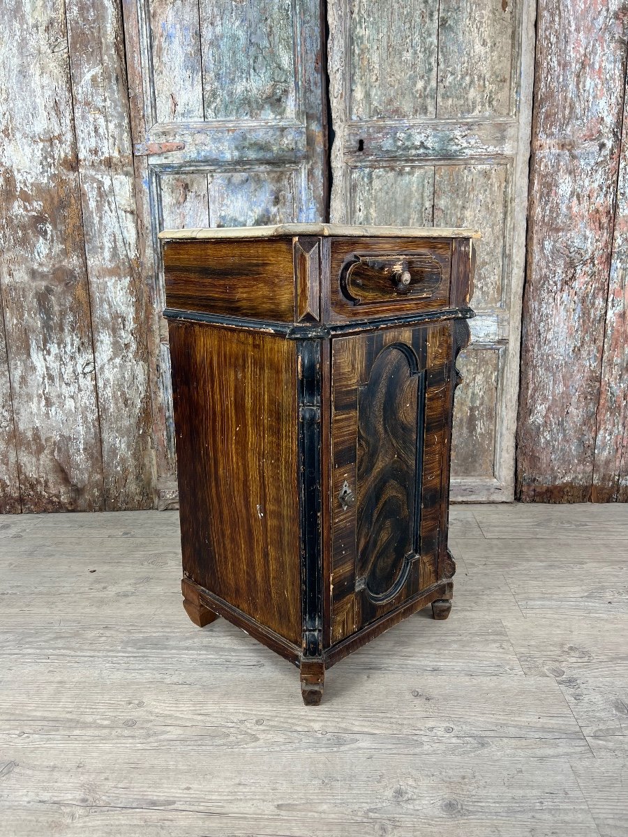 Brown Polychrome Swedish Bedside Table-photo-3