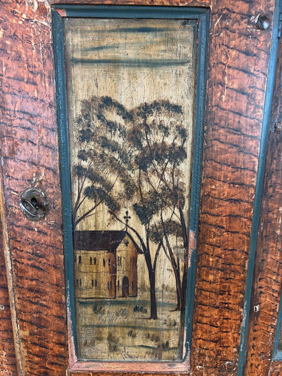 Small Swedish Buffet Decor Painted Folk Art-photo-4