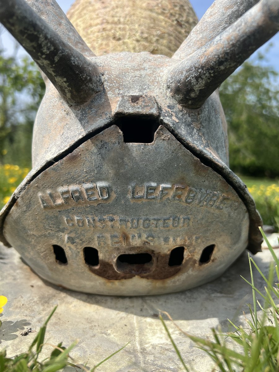"L'Escargot" d'Alfred Lefebvre,  poêle en fonte émaillée-photo-4