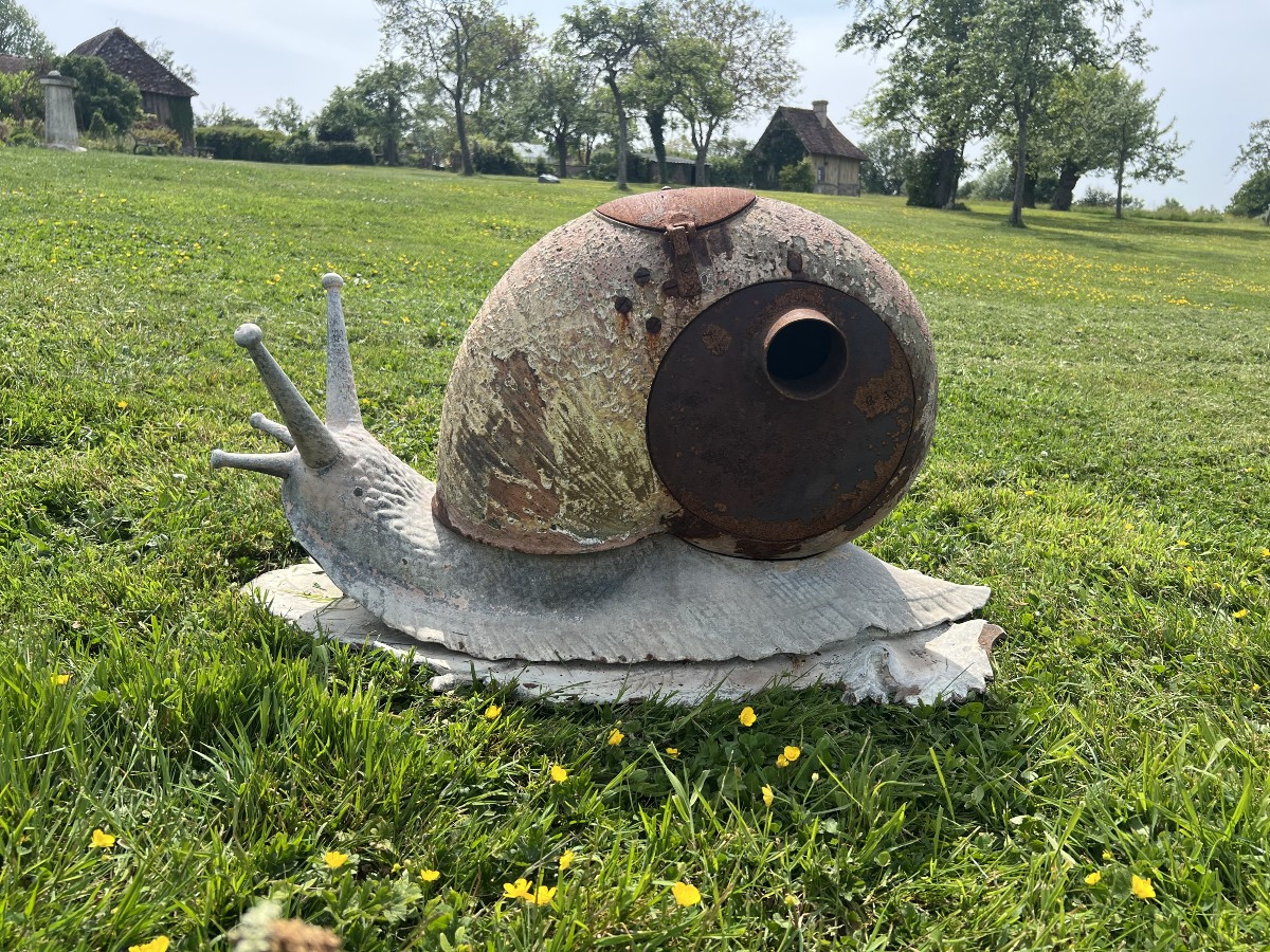 "L'Escargot" d'Alfred Lefebvre,  poêle en fonte émaillée