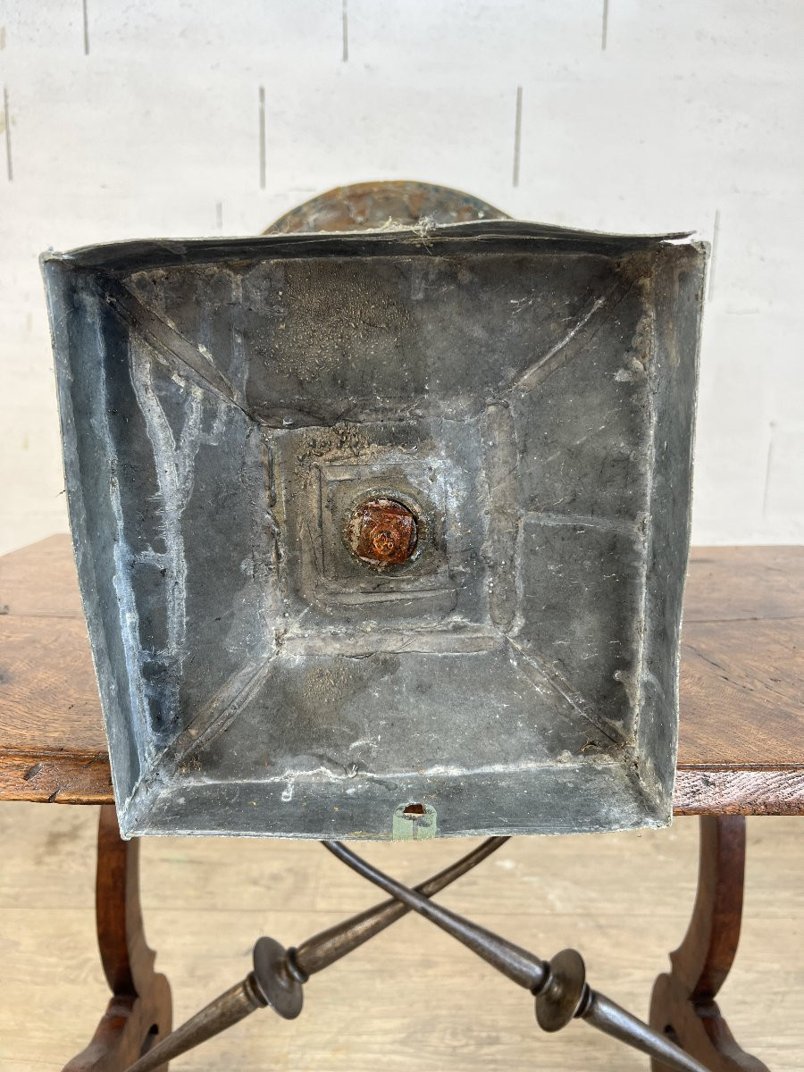 Vase ancien en tôle patinée de forme Médicis – XIXe siècle-photo-1