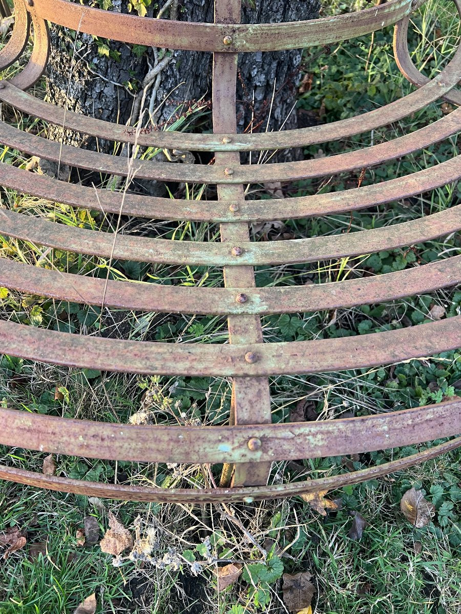 Circular Wrought Iron Tree Bench, France, Late 19th Century-photo-2