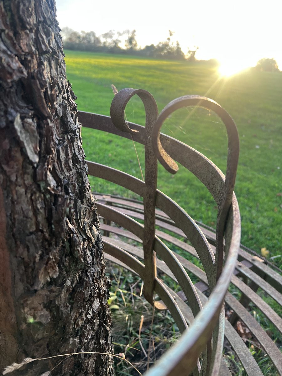Circular Wrought Iron Tree Bench, France, Late 19th Century-photo-4