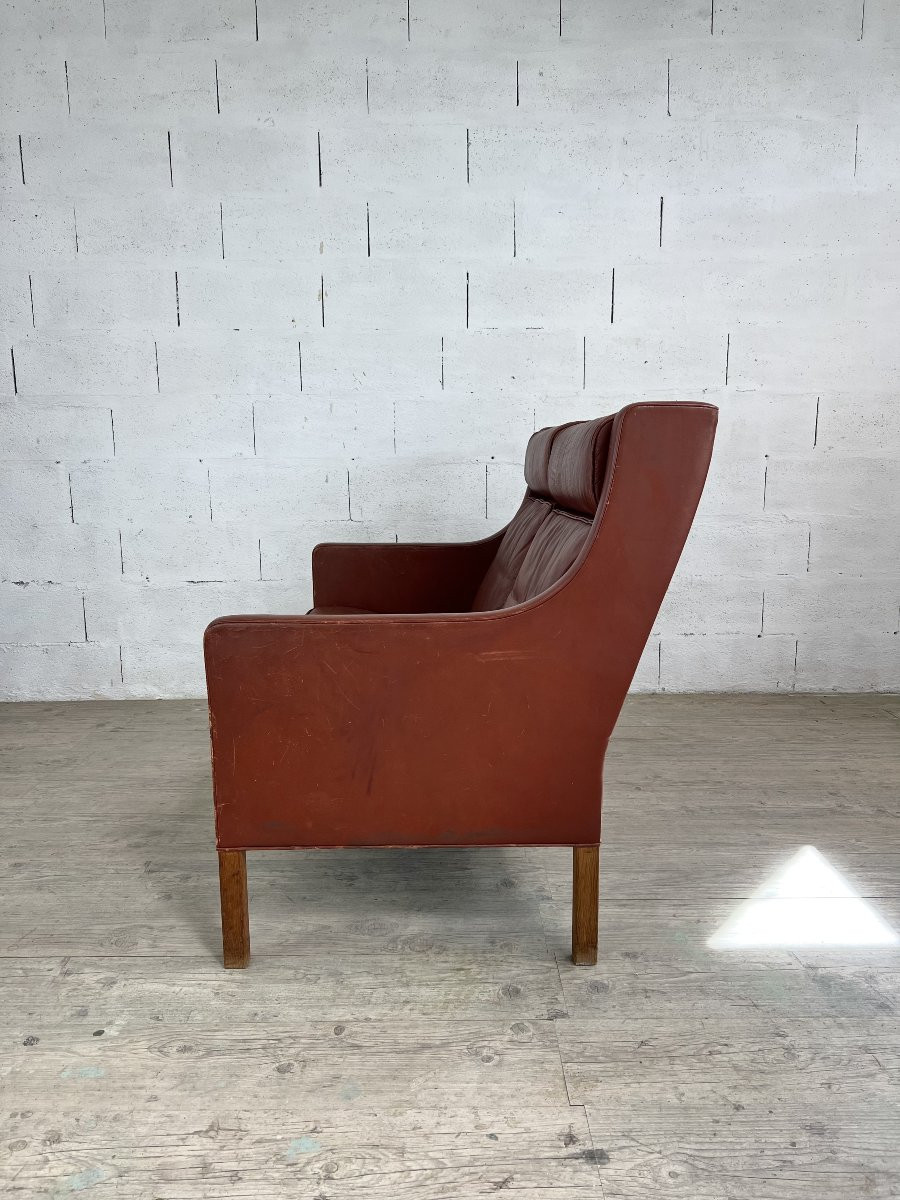 Two-seater Sofa In Cognac Leather – Denmark, 1960s-photo-1