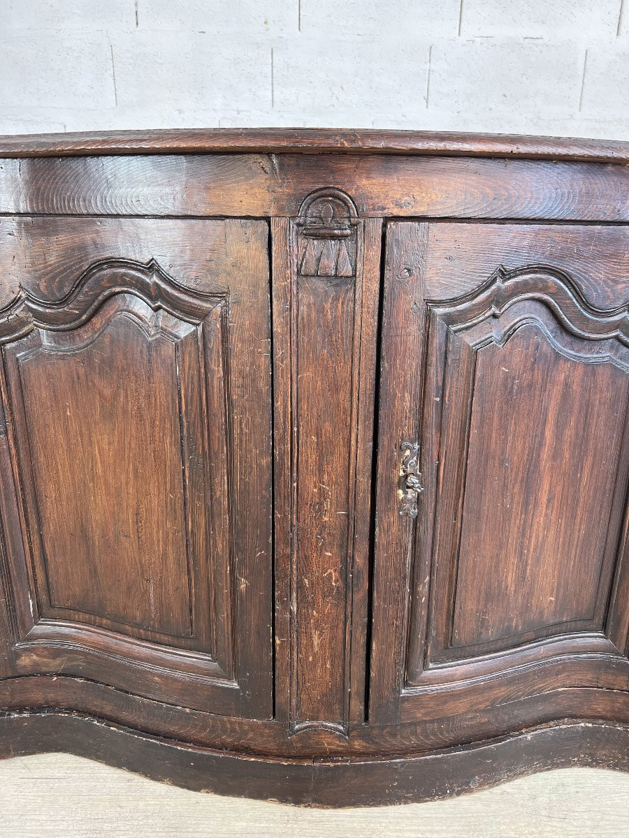 Buffet galbé toutes faces en bois naturel – France XVIIIe siècle-photo-4