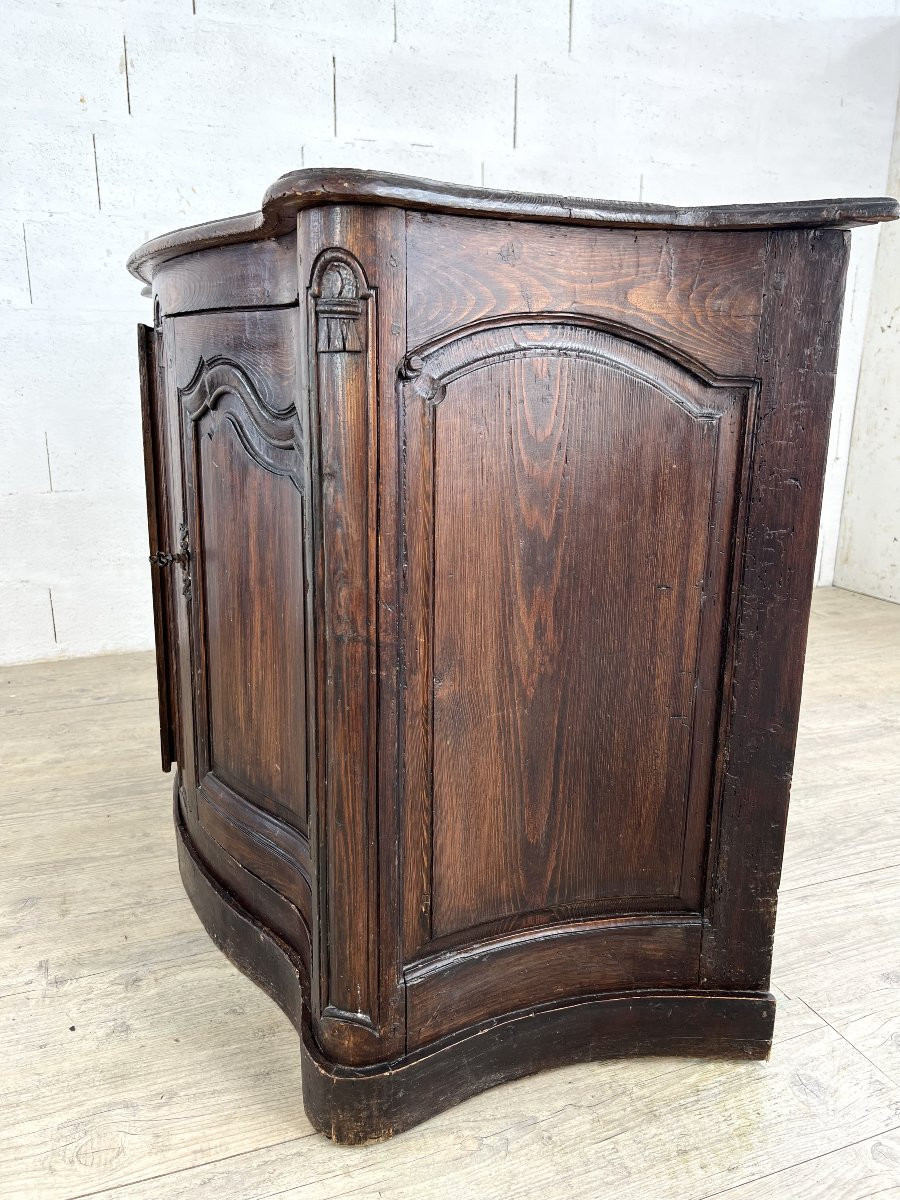 Buffet galbé toutes faces en bois naturel – France XVIIIe siècle-photo-1