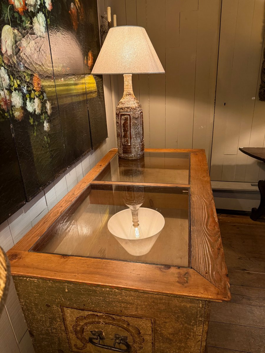 Painted Chest Decorated With Burning Hearts, Transformed Into A Counter – Central Europe, Late 18th Century -photo-4