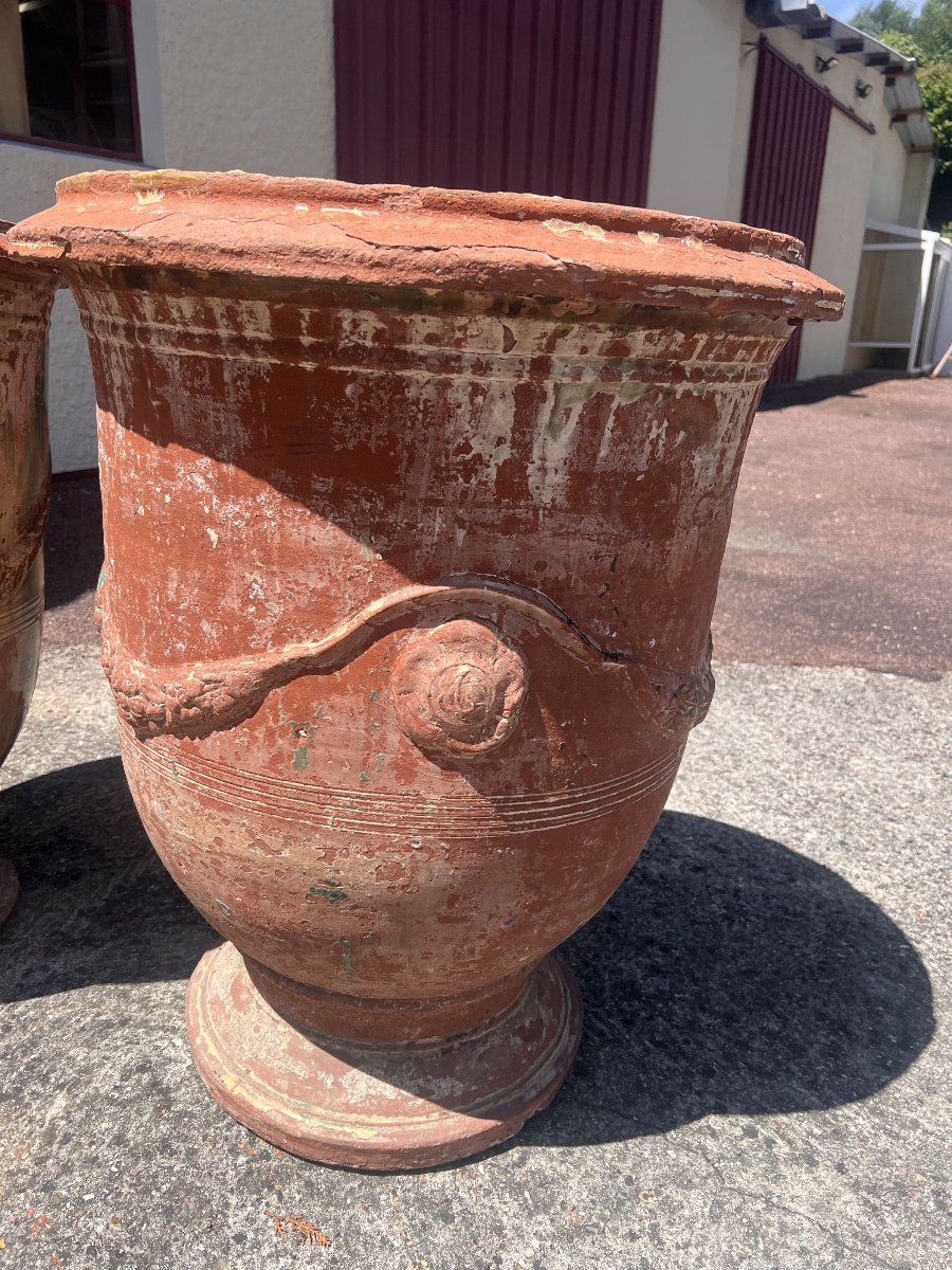 Vases d’Anduze du XIXe siècle – Patine et émail d’origine préservée-photo-3