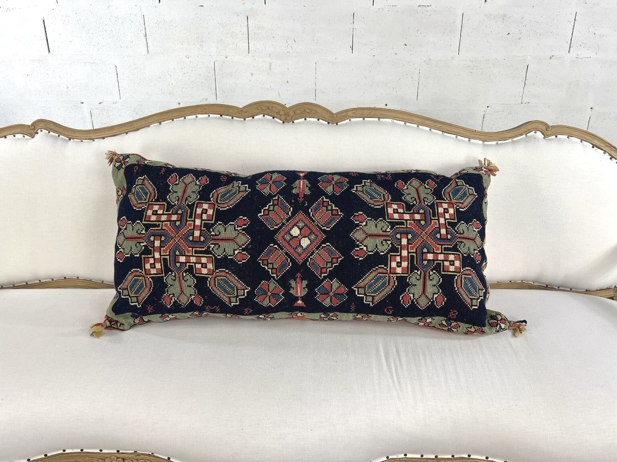 Large Antique Handwoven Cushion – Scandinavian Tapestry