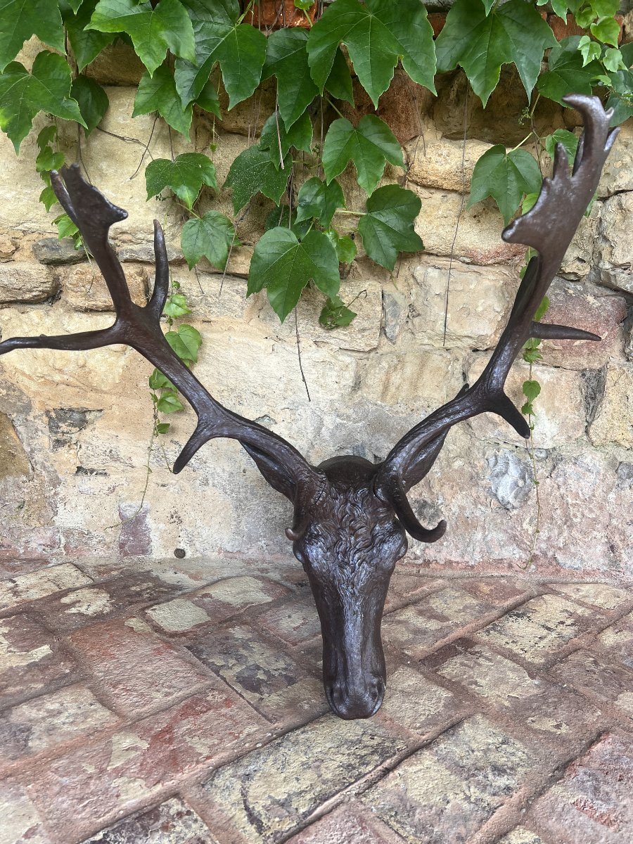 Cast-iron Deer Head From Val D’osne – Circa 1880-photo-2