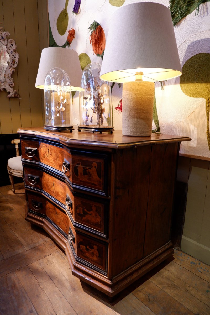 Venetian Chest Of Drawers In Walnut With Marquetry – Late 19th Century-photo-1