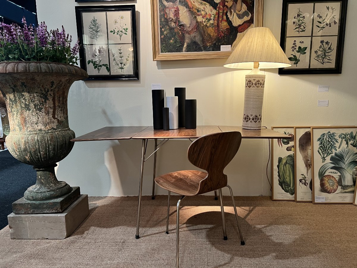 Table + 1 Ant Chair By Arne Jacobsen In Rosewood-photo-3